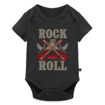 Bassgitarrist Gitarrist E -Gitarre - Baby Premium Kurzarmbody - Schwarz - Vorne