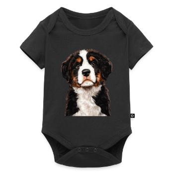 Bernhardiner - Baby Premium Kurzarmbody - Schwarz - Vorne