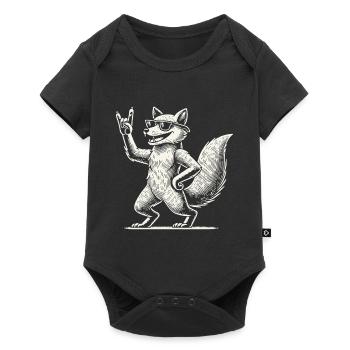 Rock Musik Heavy Metal Festival Fuchs - Baby Premium Kurzarmbody - Schwarz - Vorne