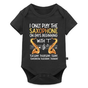 Saxophones Je ne joue que le - Body à manches courtes Premium Bébé - noir - Devant