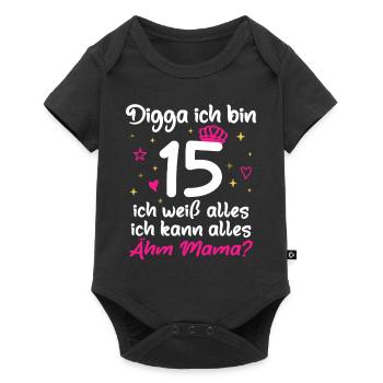 15th Birthday Girl Digga I'm 15 - Baby Premium short-sleeve bodysuit - black - Front