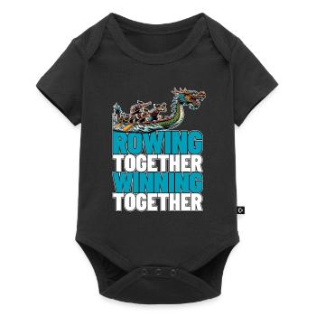 Dragon Boating Rowing Together Winning Paddling - Baby Premium Kurzarmbody - Schwarz - Vorne