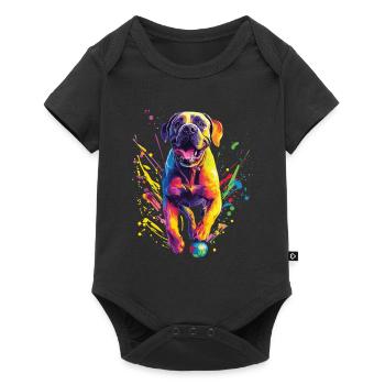 Englischer Mastiff - Baby Premium Kurzarmbody - Schwarz - Vorne