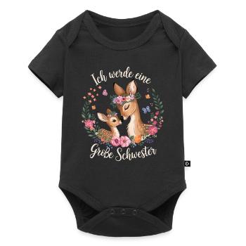 I'm going to be a big sister deer deer - Baby Premium short-sleeve bodysuit - black - Front
