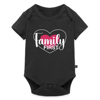 Family First - Heart & Love - Baby Premium short-sleeve bodysuit - black - Front
