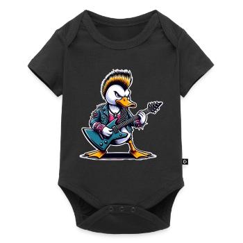 Duck Rock and Roll Guitarist - Baby Premium short-sleeve bodysuit - black - Front