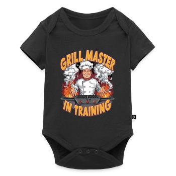 Grillmeister in der Ausbildung Lustiger BBQ-Humor - Baby Premium Kurzarmbody - Schwarz - Vorne