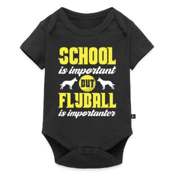 School Is Important But Flyball Is Importanter - Baby Premium short-sleeve bodysuit - black - Front