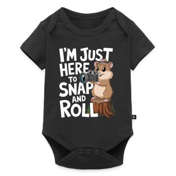 Photographe Hamster : Je suis là pour prendre des photos et - Body à manches courtes Premium Bébé - noir - Devant