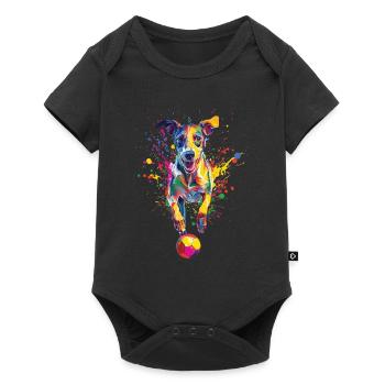 Whippet - Baby Premium Kurzarmbody - Schwarz - Vorne
