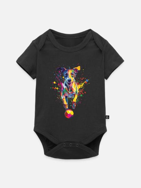 Whippet - Baby Premium Kurzarmbody - Schwarz