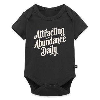 Daily Abundance Attract Manifest Quote - Baby Premium short-sleeve bodysuit - black - Front