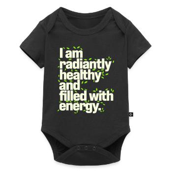 Ich Bin Strahlend Gesund Und Voller Energie - Baby Premium Kurzarmbody - Schwarz - Vorne