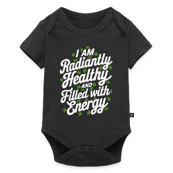 Manifest Abundance Quote Healthy And Full - Baby Premium short-sleeve bodysuit - black - Front