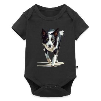 Border Collie - Baby Premium Kurzarmbody - Schwarz - Vorne