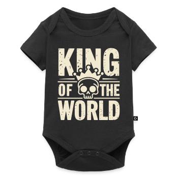Skull and crossbones with crown King of the World - Baby Premium short-sleeve bodysuit - black - Front