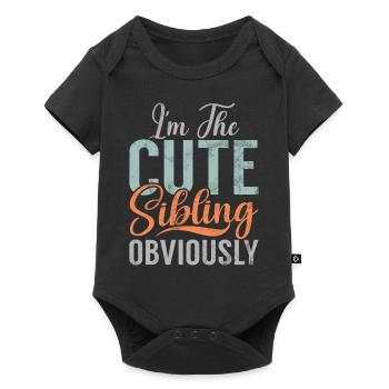 Sister Brother Matching Siblings Twins - Baby Premium short-sleeve bodysuit - black - Front