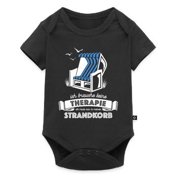 Ich brauche keine Therapie - Strandkorb - Baby Premium Kurzarmbody - Schwarz - Vorne