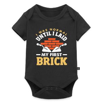 Bricklayer I was normal until I got my first stone - Baby Premium short-sleeve bodysuit - black - Front