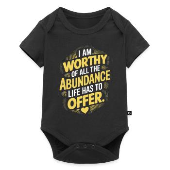 I am worthy of all the abundance that life offers - Baby Premium short-sleeve bodysuit - black - Front
