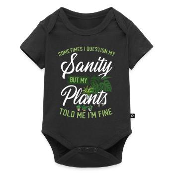 Plant Lover Gardening Sometimes I - Baby Premium Kurzarmbody - Schwarz - Vorne
