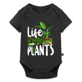 Plant Lover Gardening Life Is - Baby Premium short-sleeve bodysuit - black - Front