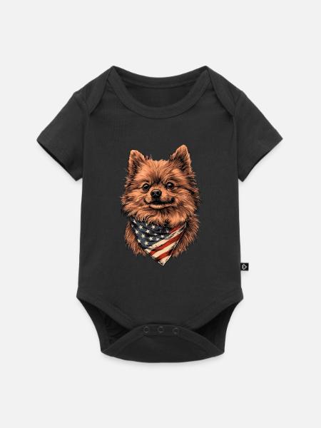 Zwergspitz - Baby Premium Kurzarmbody - Schwarz