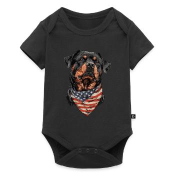 Rottweiler - Baby Premium Kurzarmbody - Schwarz - Vorne