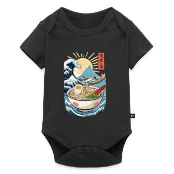 Ramen Noodles Ukiyo-E Japanese Retro Streetwear - Baby Premium short-sleeve bodysuit - black - Front