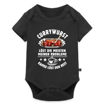 Currywurst löst meine Probleme - Kaffee Spruch - Baby Premium Kurzarmbody - Schwarz - Vorne
