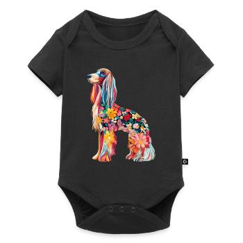 Afghanischer Windhund - Baby Premium Kurzarmbody - Schwarz - Vorne