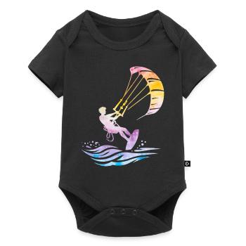 Kitesurf Océan Wave Surf Kiteboarder - Body à manches courtes Premium Bébé - noir - Devant