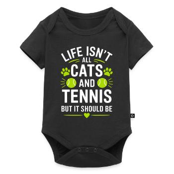 Tennis Dire Chats Drôle Tennis Cadeau - Body à manches courtes Premium Bébé - noir - Devant