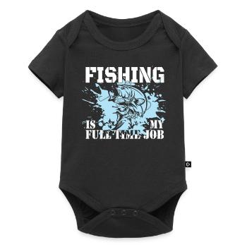 Fishing is my Job - Baby Premium short-sleeve bodysuit - black - Front