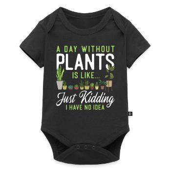 Amateur de plantes jardiner une journée - Body à manches courtes Premium Bébé - noir - Devant