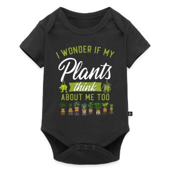 Plant Lover Gardening I Wonder If - Baby Premium Kurzarmbody - Schwarz - Vorne