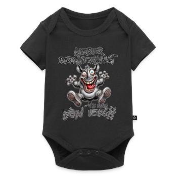 Nashorn Lieber durchgeknallt als einer von euch - Baby Premium Kurzarmbody - Schwarz - Vorne