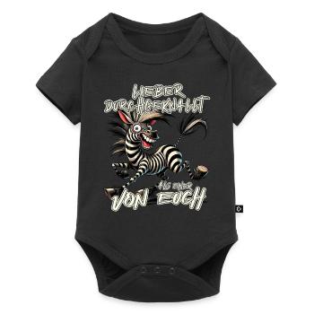 Zèbre Mieux fou que l’un d’entre vous - Body à manches courtes Premium Bébé - noir - Devant