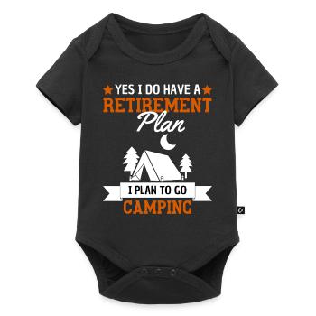 Camping Plan de retraite Retraités Camping - Body à manches courtes Premium Bébé - noir - Devant