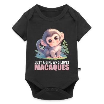 Makaken Makake - Baby Premium Kurzarmbody - Schwarz - Vorne