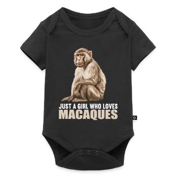 Makaken Makake - Baby Premium Kurzarmbody - Schwarz - Vorne