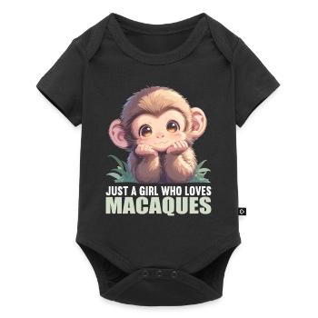 Makaken Makake - Baby Premium Kurzarmbody - Schwarz - Vorne