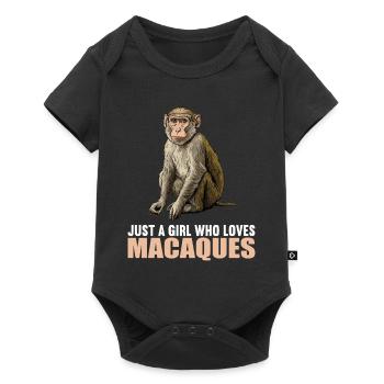 Makaken Makake - Baby Premium Kurzarmbody - Schwarz - Vorne