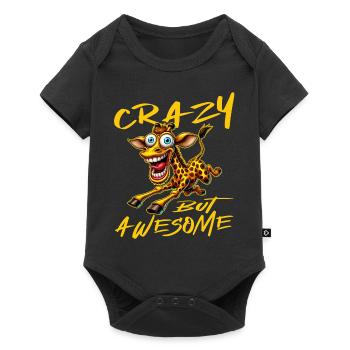 Girafe au style bande dessinée, folle mais géniale - Body à manches courtes Premium Bébé - noir - Devant