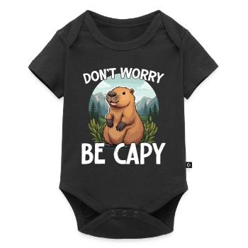 Don't worry, be Capy Funny Capybara - Baby Premium short-sleeve bodysuit - black - Front