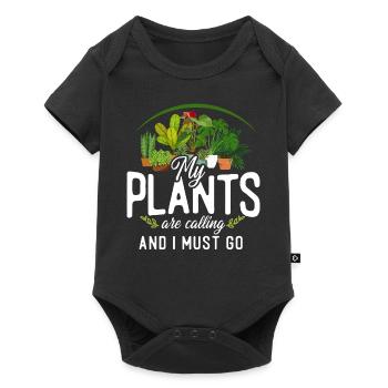 Amoureux des plantes Jardiner mes plantes - Body à manches courtes Premium Bébé - noir - Devant