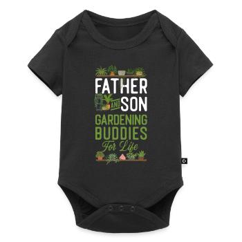 Amoureux des plantes jardinage papa fils - Body à manches courtes Premium Bébé - noir - Devant