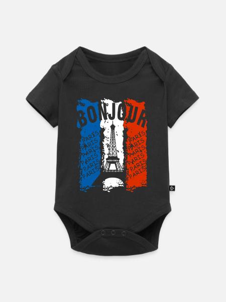 Flagge Frankreichs - Baby Premium Kurzarmbody - Schwarz
