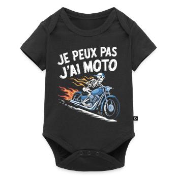 J'peux pas j'ai moto - Body à manches courtes Premium Bébé - noir - Devant