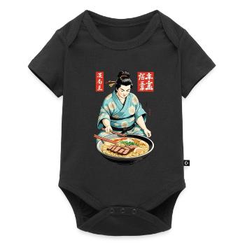 Japanese Ramen Ukiyo-E Retro Aesthetic Art - Baby Premium short-sleeve bodysuit - black - Front